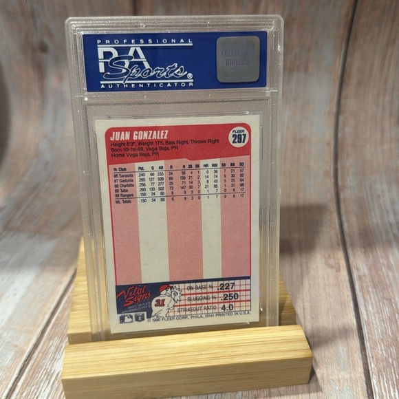 1990 Fleer Juan Gonzalez #297 PSA Mint 9 Baseball Card Item #ME565 - Picture 3 of 3